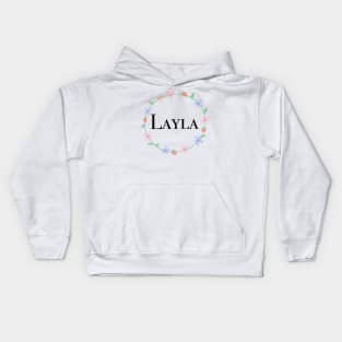 Layla name design Kids Hoodie